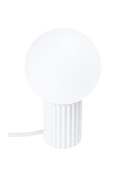 Biała ryflowana lampka nocna - K601-Buble ze sklepu Edinos.pl w kategorii Lampy stołowe - zdjęcie 184695814