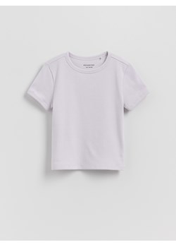 Reserved - Bawełniany t-shirt - lawendowy ze sklepu Reserved w kategorii Bluzki dziewczęce - zdjęcie 184696413