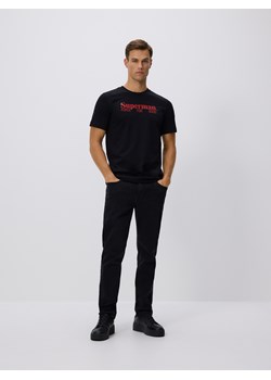 Reserved - Bawełniany t-shirt regular fit SUPERMAN™ - czarny ze sklepu Reserved w kategorii T-shirty męskie - zdjęcie 184696614