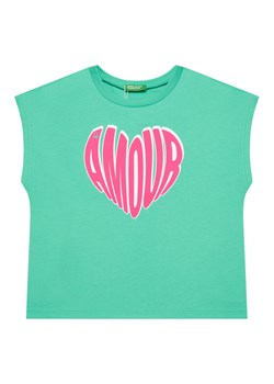 United Colors Of Benetton Top 3JERC10PB Zielony Regular Fit ze sklepu MODIVO w kategorii Bluzki dziewczęce - zdjęcie 184697080