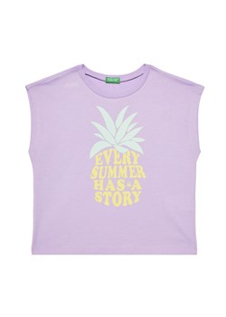 United Colors Of Benetton Top 3JERC10PB Fioletowy Regular Fit ze sklepu MODIVO w kategorii Bluzki dziewczęce - zdjęcie 184697083