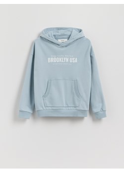Reserved - Bawełniana bluza oversize - jasnoniebieski ze sklepu Reserved w kategorii Bluzy chłopięce - zdjęcie 184697493