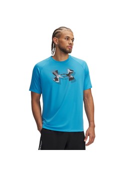 Męska koszulka treningowa Under Armour UA M Tech Print Fill SS - niebieska ze sklepu Sportstylestory.com w kategorii T-shirty męskie - zdjęcie 184697574