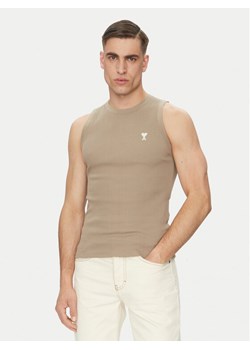 AMI PARIS Tank top HTK060.JE0117 Khaki Regular Fit - id: 0000305489197 - marki Ami Paris - 184698961 AMI PARIS Tank top HTK060.JE0117 Khaki Regular Fit ze sklepu MODIVO w kategorii T-shirty męskie - zdjęcie 184698961