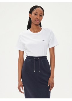 Gant T-Shirt Shield 4200200 Biały Regular Fit ze sklepu MODIVO w kategorii Bluzki damskie - zdjęcie 184701644
