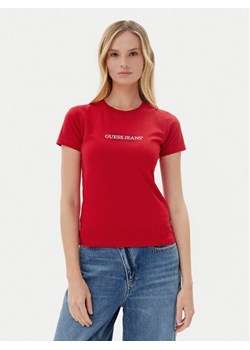 Guess Jeans T-Shirt W5RI4 2K8HM0 Czerwony Regular Fit ze sklepu MODIVO w kategorii Bluzki damskie - zdjęcie 184701883