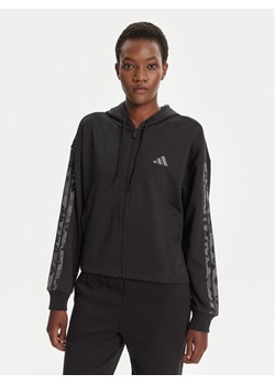adidas Bluza Animal Print 3-Stripes JM1862 Czarny Loose Fit ze sklepu MODIVO w kategorii Bluzy damskie - zdjęcie 184706724