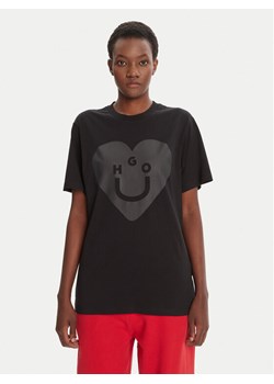 HUGO T-Shirt Vintage 50545053 Czarny Loose Fit ze sklepu MODIVO w kategorii Bluzki damskie - zdjęcie 184706792