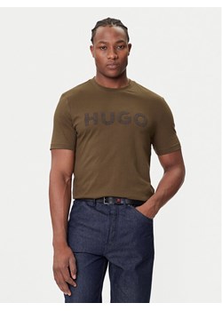 HUGO T-Shirt Dulivio 50542737 Brązowy Regular Fit ze sklepu MODIVO w kategorii T-shirty męskie - zdjęcie 184706823