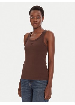 HUGO Top Datamia 50514489 Brązowy Slim Fit ze sklepu MODIVO w kategorii Bluzki damskie - zdjęcie 184709763