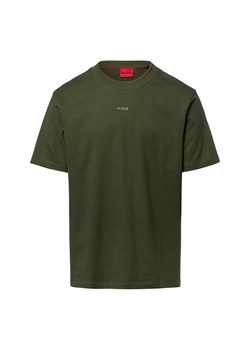HUGO Koszulka męska - Dapolino Mężczyźni Bawełna oliwkowy jednolity ze sklepu vangraaf w kategorii T-shirty męskie - zdjęcie 184710050