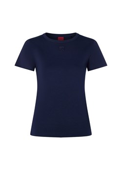 HUGO Koszulka damska - Deloris Kobiety Bawełna granatowy jednolity ze sklepu vangraaf w kategorii Bluzki damskie - zdjęcie 184710074
