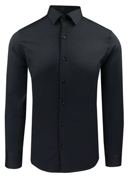 Delikatnie Wyszczuplana Koszula Męska (slim) - Lanier - Czarna KSDWLNR0008czarSL ze sklepu JegoSzafa.pl w kategorii Koszule męskie - zdjęcie 184712303