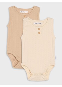Sinsay - Body z ażurowej dzianiny 2 pack - kremowy ze sklepu Sinsay w kategorii Body niemowlęce - zdjęcie 184720560
