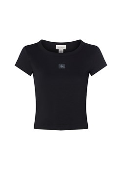 Calvin Klein Jeans Koszulka damska Kobiety Bawełna czarny jednolity ze sklepu vangraaf w kategorii Bluzki damskie - zdjęcie 184721301