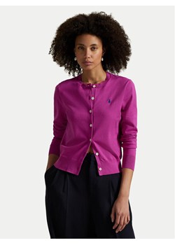 Polo Ralph Lauren Kardigan 211971871010 Fioletowy Slim Fit ze sklepu MODIVO w kategorii Swetry damskie - zdjęcie 184722380