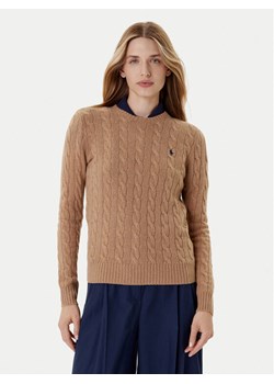 Polo Ralph Lauren Sweter 211971865002 Beżowy Slim Fit ze sklepu MODIVO w kategorii Swetry damskie - zdjęcie 184722430