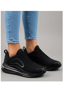 Buty sportowe czarne sznurowane sneakersy /G3-3 17952 W388/ ze sklepu Pantofelek24.pl w kategorii Buty sportowe damskie - zdjęcie 184723203