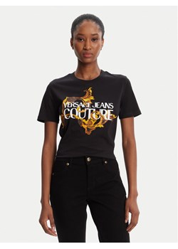 Versace Jeans Couture T-Shirt 79HAHE06 CJ00E Czarny Regular Fit ze sklepu MODIVO w kategorii Bluzki damskie - zdjęcie 184725641