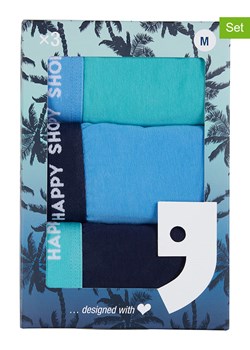 Happy Shorts Bokserki (3 pary) w kolorze turkusowo-granatowo-błękitnym ze sklepu Limango Polska w kategorii Majtki męskie - zdjęcie 184726514