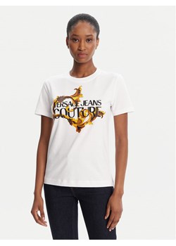 Versace Jeans Couture T-Shirt 79HAHE06 CJ00E Biały Regular Fit ze sklepu MODIVO w kategorii Bluzki damskie - zdjęcie 184730341