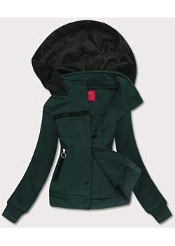 Krótka bluza rozpinana damska ciemna zielona (AMG-63) - id: 20798 - marki Goodlookin.pl - 184733511 Krótka bluza rozpinana damska ciemna zielona (AMG-63) ze sklepu goodlookin.pl w kategorii Bluzy damskie - zdjęcie 184733511