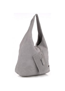 Oryginalne Torby Skórzane XL VITTORIA GOTTI Shopper Bag z Etui Jasno Szara ze sklepu PaniTorbalska w kategorii Torby Shopper bag - zdjęcie 184733701