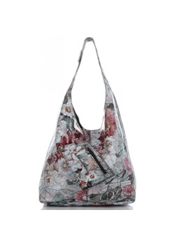 Torebka Skórzana firmy Vittoria Gotti Uniwersalny Włoski Shopper w modne wzory Kwiatów Czarna ze sklepu PaniTorbalska w kategorii Torby Shopper bag - zdjęcie 184733790
