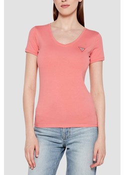 GUESS Różowy damski t-shirt Mini Triangle, Rozmiar S ze sklepu outfit.pl w kategorii Bluzki damskie - zdjęcie 184734121