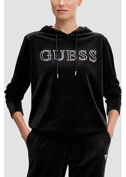 GUESS Czarna damska bluza z cyrkoniami Couture, Rozmiar S ze sklepu outfit.pl w kategorii Bluzy damskie - zdjęcie 184734183