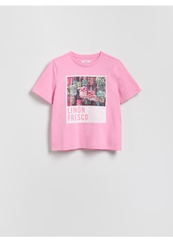 Reserved - T-shirt z nadrukiem - jasnopomarańczowy ze sklepu Reserved w kategorii Bluzki damskie - zdjęcie 184735701