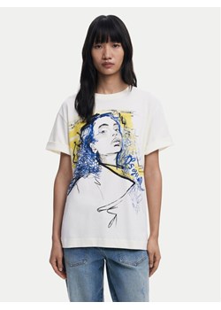 Desigual T-Shirt Portrait 25WWTK05 Biały Loose Fit ze sklepu MODIVO w kategorii Bluzki damskie - zdjęcie 184738904