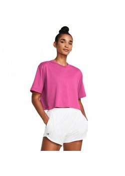 Damski t-shirt crop-top Under Armour Campus Boxy Crop SS - różowy ze sklepu Sportstylestory.com w kategorii Bluzki damskie - zdjęcie 184739394