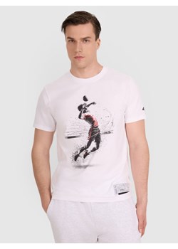 Męski t-shirt z nadrukiem 4F 4FRAW25TTSHM3318 - biały ze sklepu Sportstylestory.com w kategorii T-shirty męskie - zdjęcie 184739604