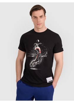 Męski t-shirt z nadrukiem 4F 4FRAW25TTSHM3318 - czarny ze sklepu Sportstylestory.com w kategorii T-shirty męskie - zdjęcie 184739612