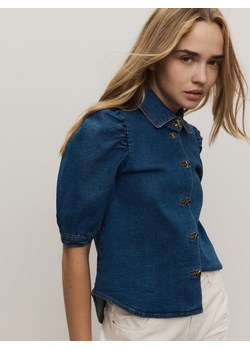 Reserved - Jeansowa koszula z ozdobnymi guzikami - niebieski ze sklepu Reserved w kategorii Koszule damskie - zdjęcie 184740610