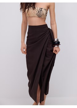 Reserved - Sarong z dodatkiem lnu - ciemnobrązowy ze sklepu Reserved w kategorii Spódnice - zdjęcie 184743484