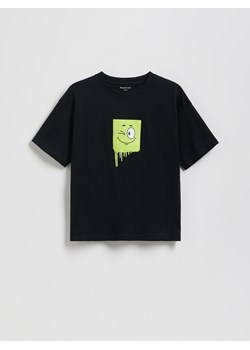 Reserved - Bawełniany t-shirt basic - czarny ze sklepu Reserved w kategorii T-shirty chłopięce - zdjęcie 184747074