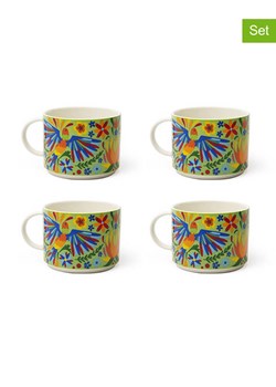 Trendy Kitchen by EXCÉLSA Kubki jumbo (4 szt.) &quot;Mexican Flowers&quot; w kolorze zielono-niebieskim - 500 ml ze sklepu Limango Polska w kategorii Kubki - zdjęcie 184750113