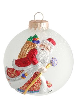 Krebs Glas Lauscha Bombka w kolorze biało-czerwonym - Ø 10 cm ze sklepu Limango Polska w kategorii Dekoracje bożonarodzeniowe - zdjęcie 184751290