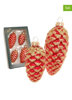 Krebs Glas Lauscha Ozdoby choinkowe (4 szt.) w kolorze czerwono-złotym ze sklepu Limango Polska w kategorii Dekoracje bożonarodzeniowe - zdjęcie 184751652