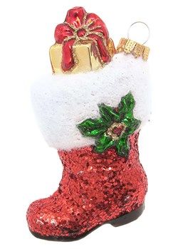 Krebs Glas Lauscha Bombka w kolorze czerwono-biało-złotym - dł. 9 cm ze sklepu Limango Polska w kategorii Dekoracje bożonarodzeniowe - zdjęcie 184751792