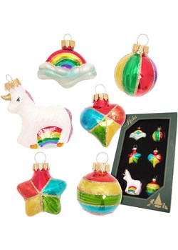 Krebs Glas Lauscha Bombki ze wzorem - dł. 3,5 cm ze sklepu Limango Polska w kategorii Dekoracje bożonarodzeniowe - zdjęcie 184751813