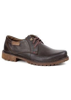 Buty męskie skórzane OLIVIER 312GT  ciemno brązowe ze sklepu butyolivier w kategorii Buty zimowe męskie - zdjęcie 184754030
