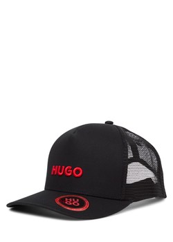 HUGO Czapka męska - Marsel Trucker Mężczyźni Bawełna czarny jednolity ze sklepu vangraaf w kategorii Czapki z daszkiem męskie - zdjęcie 184758934