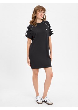 adidas Originals Damska sukienka T-shirt Kobiety Bawełna czarny jednolity ze sklepu vangraaf w kategorii Sukienki - zdjęcie 184758994