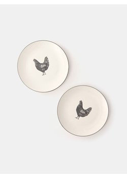 Sinsay - Talerz z ozdobnym nadrukiem 2 pack - biały ze sklepu Sinsay w kategorii Dom - zdjęcie 184759992