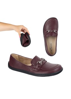 Barefoot damskie mokasyny skórzane minimalistyczne letnie 1288AR bordowe ze sklepu butyolivier w kategorii Półbuty damskie - zdjęcie 184760600