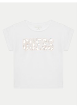 Guess T-Shirt J5GI09 K6YW4 Biały Regular Fit ze sklepu MODIVO w kategorii Bluzki dziewczęce - zdjęcie 184761924