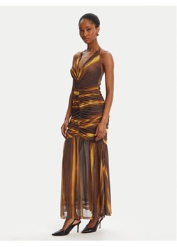 BARDOT Sukienka koktajlowa Aries Mesh Maxi 59999DB Brązowy Slim Fit ze sklepu MODIVO w kategorii Sukienki - zdjęcie 184765481